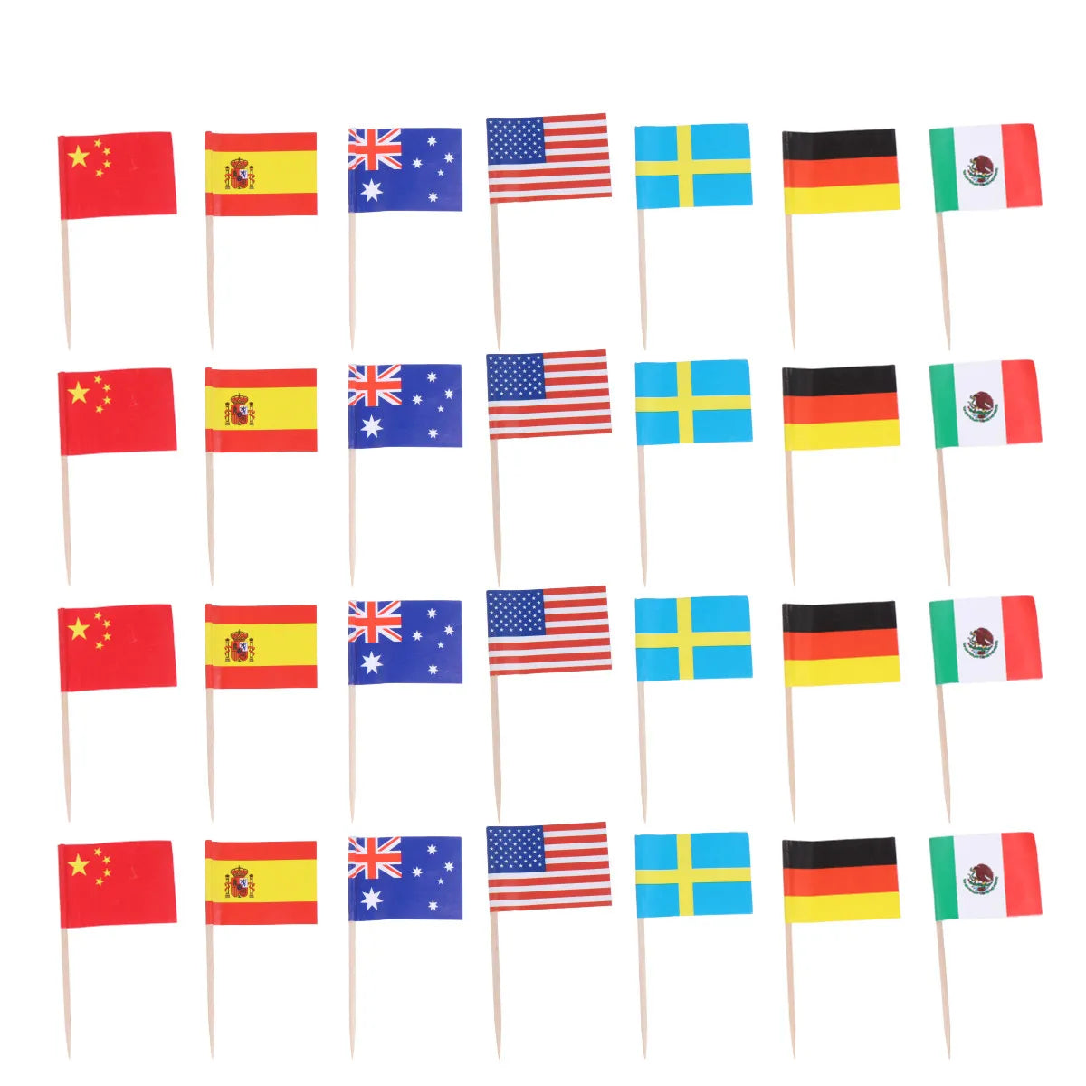 World Flag Fruit Picks National Flags Sticks Dessert Cocktail Toppers