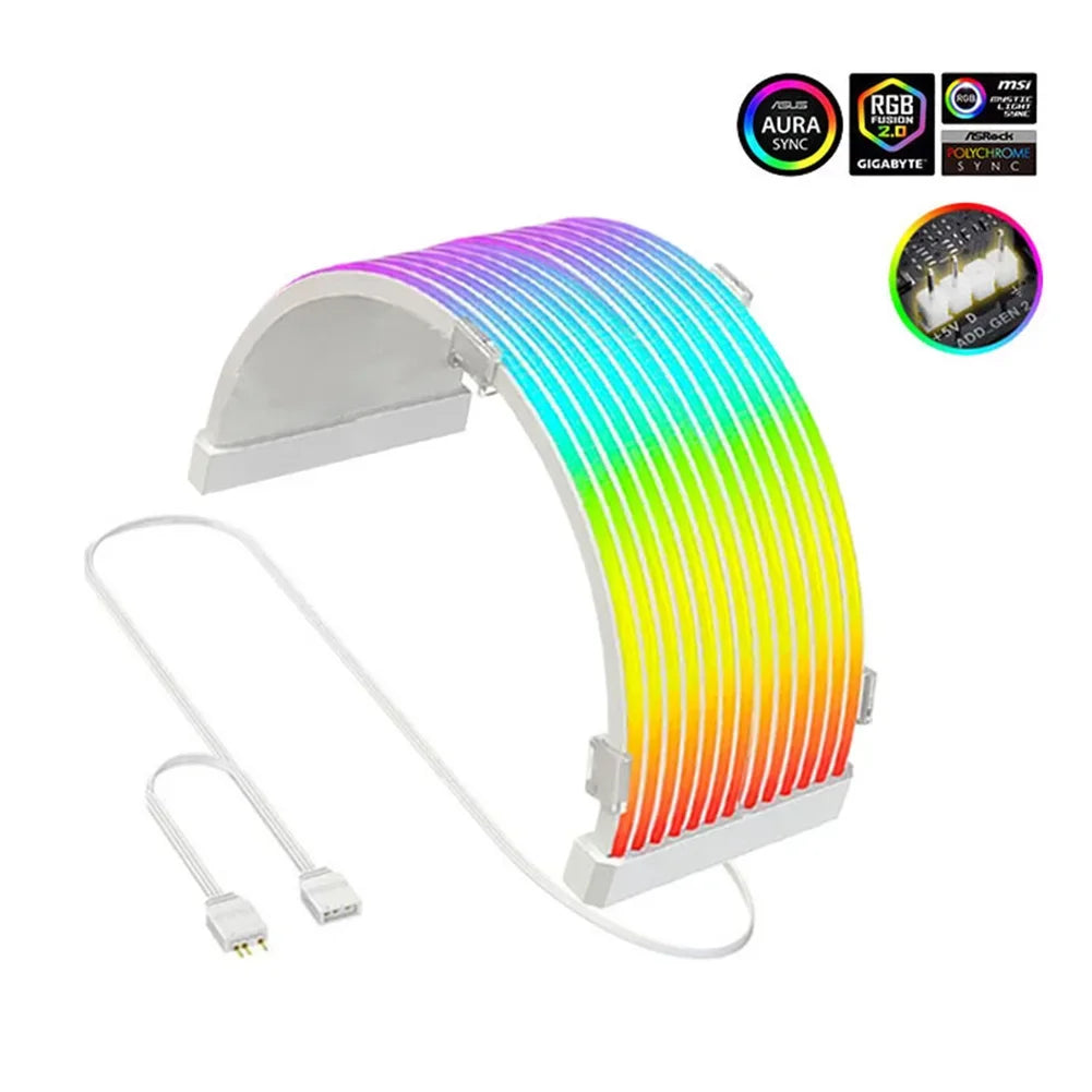 Fanmuran ARGB LED Light Strip Bar – ATX 24PIN & GPU Cover PC ARGB Light Bar Zpaxo 24pin short