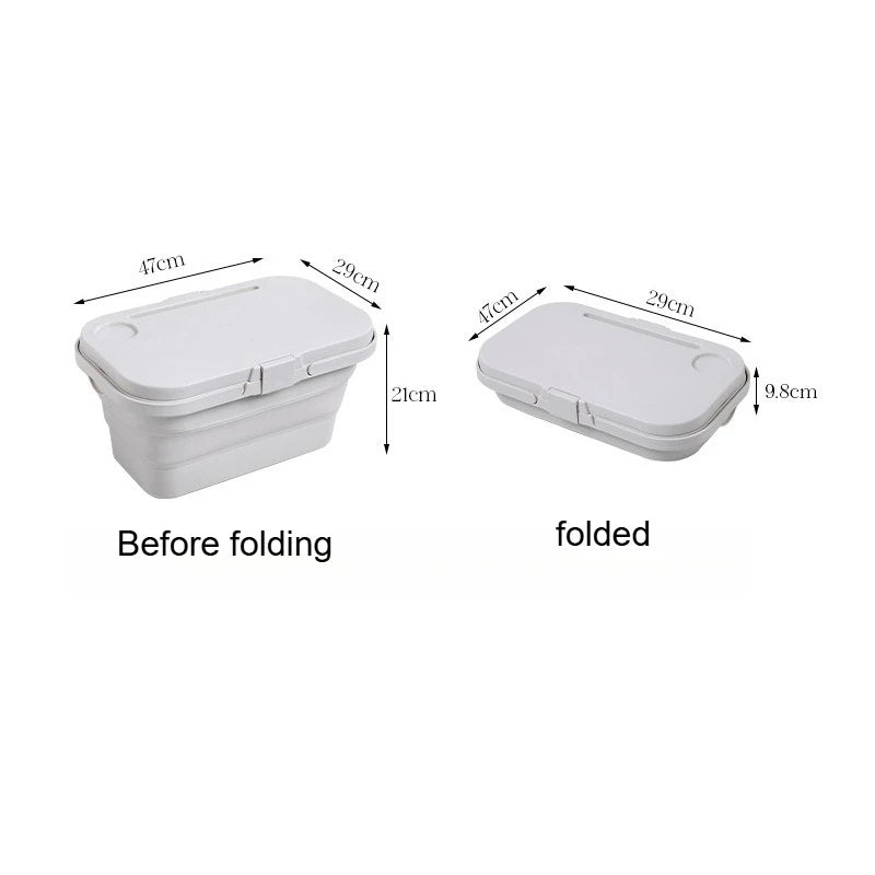 Foldable picnic basket for convenient travel covered camping large capacity multifunctional handheld storage basket Zpaxo