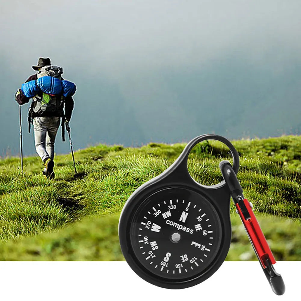 Mini Survival Compass Carabiner Portable Pocket Lightweight Keychain