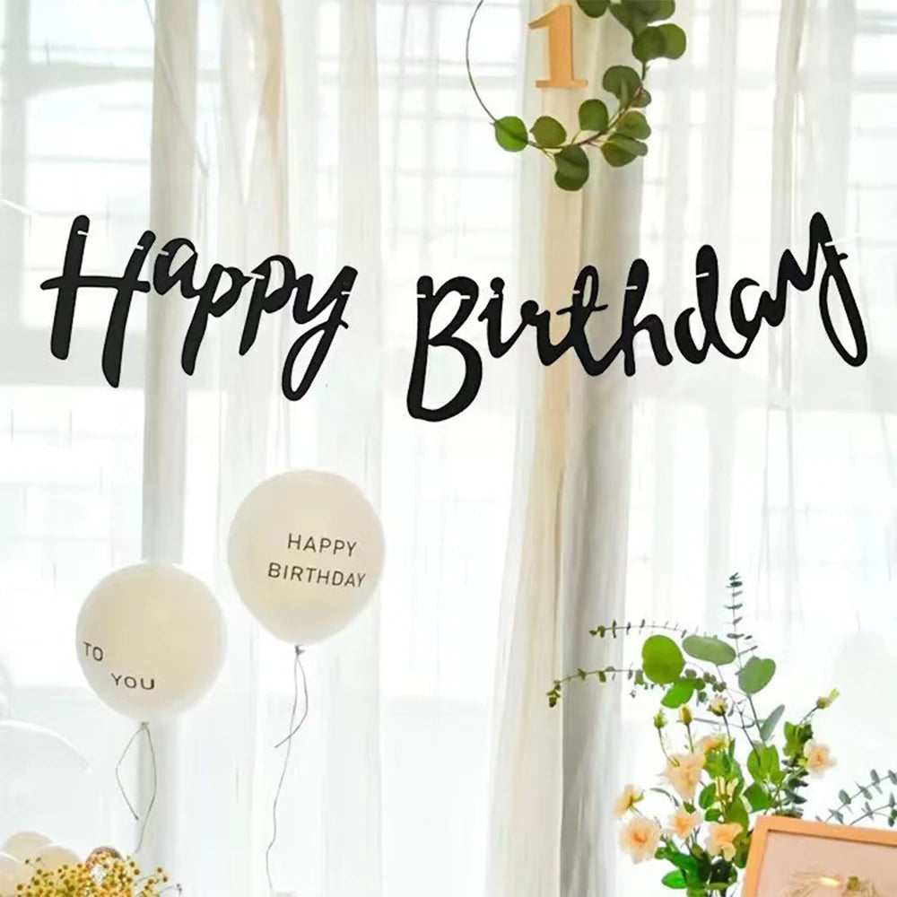 Birthday Hanging Banner Flower Daisy Smiling Face Fairy Princess Castle Banners for Girls Boys Adults Birthday Party Decoration Zpaxo