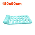Inflatable Floating Bed with Headrest PVC Floating Lounger Pool Air Mattress for Swimming Pool Beach Adult Water Sleeping Bed Zpaxo Light Blue 180x90cm