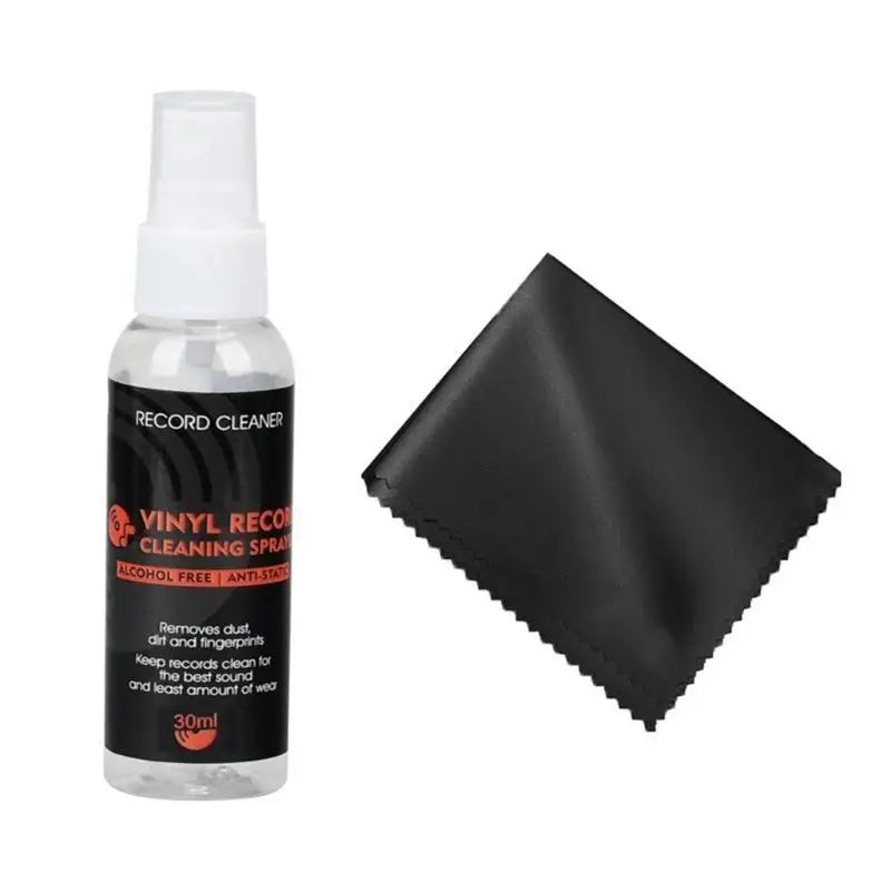 652F Quality Vinyls Record Cleaning Set 30ml Cleaning Fluid with Microfiber Cloth for Enhances Audios Claritys Cleaner Zpaxo black cloth CN