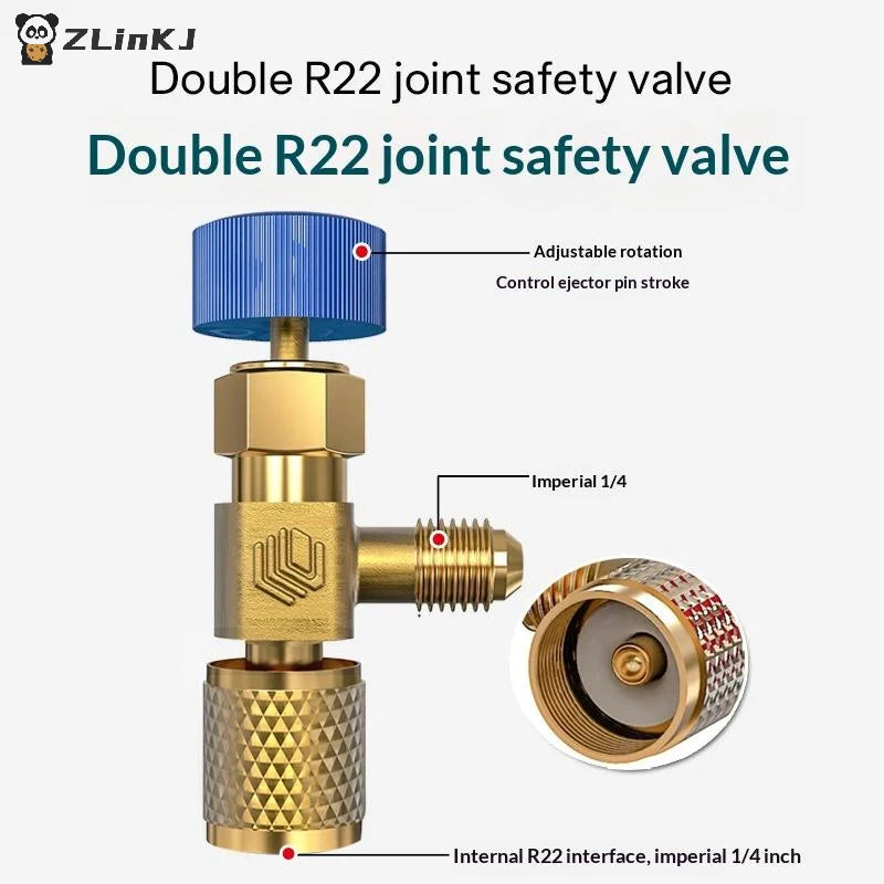 R410A R22 Car Air Conditioning Refrigerant Adapter Liquid Safety Zpaxo