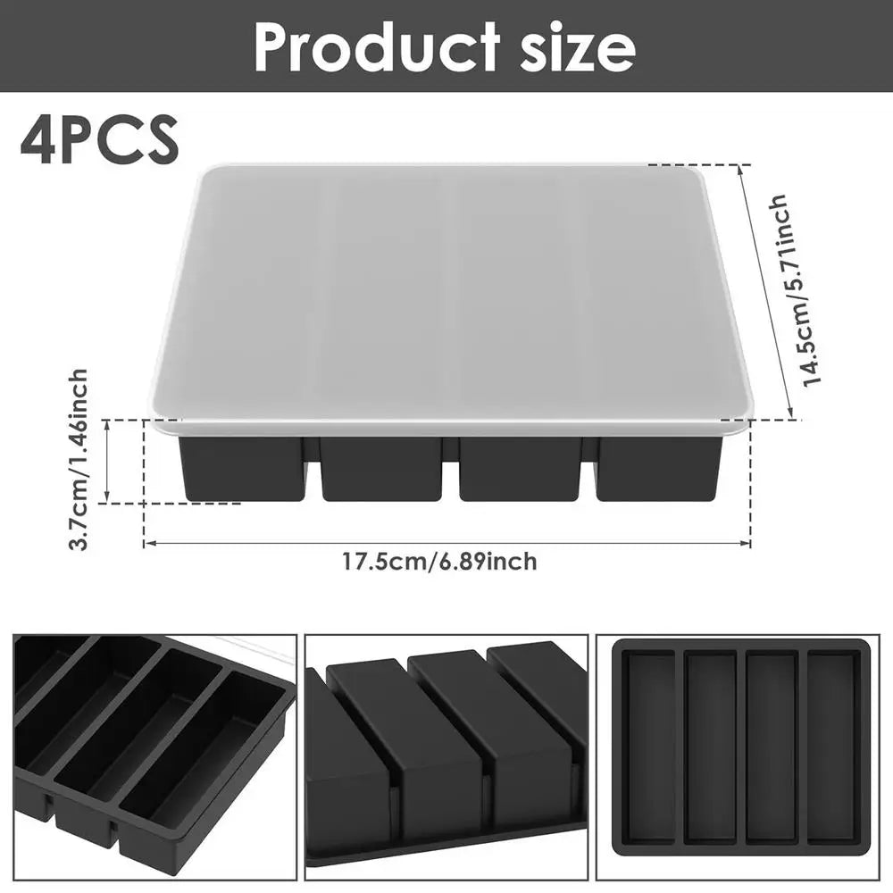 Leakproof Silicone Freezer Trays Soup Broth Stock Ice Cubes Molds