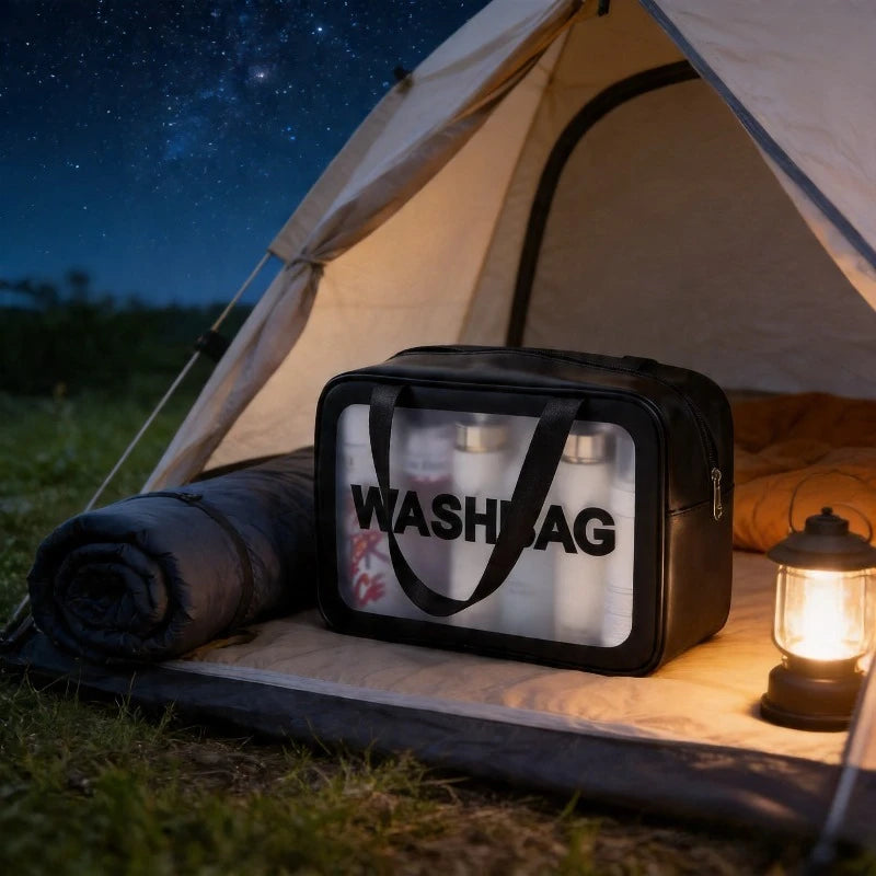 Toiletry Bag Transparent Window Spacious Easy-clean Travel Gym Daily