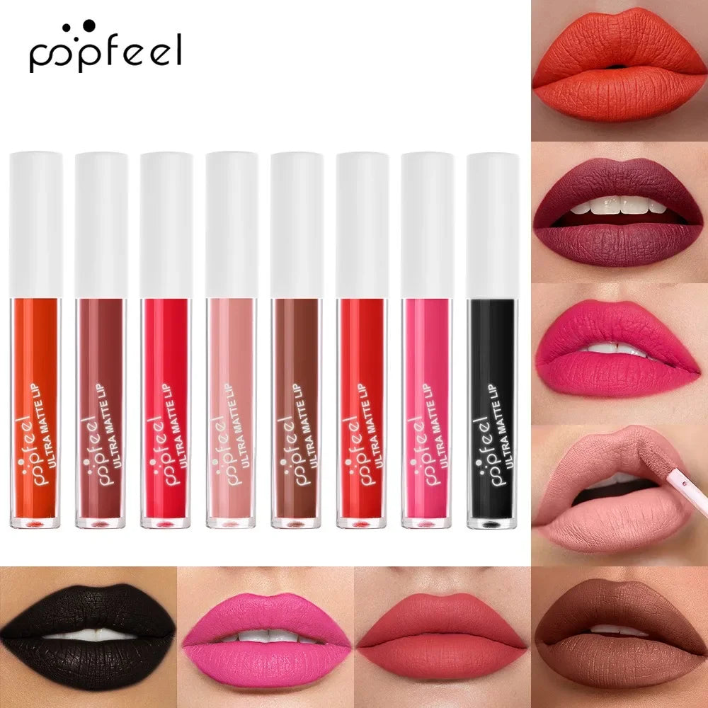 High-Pigment Ultra Matte Mist Lip Gloss Long-lasting Waterproof Moisturizing Velvet Lip Glaze Natural Healthy Lipstick Cosmetics Zpaxo