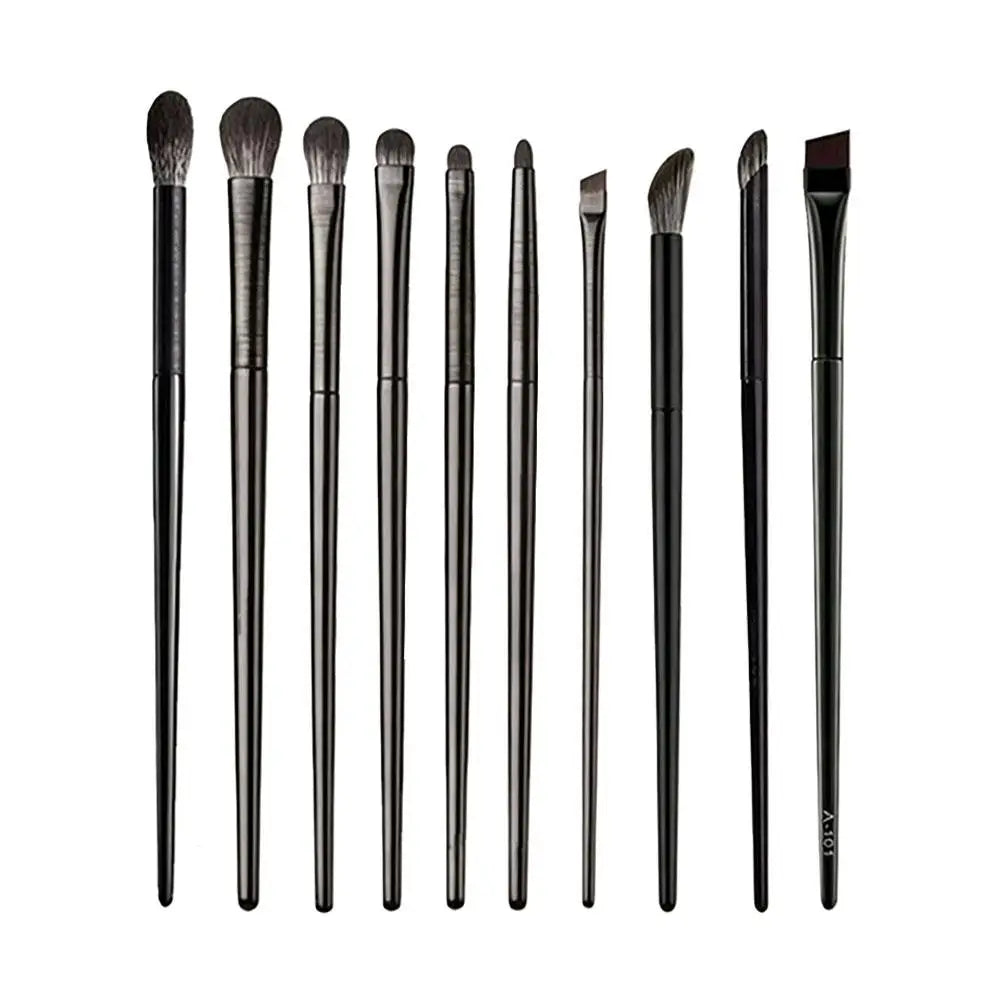 10-Piece Soft Synthetic Eyeshadow Brush Set – Blend & Shade Eyeshadow Brush Set Zpaxo black