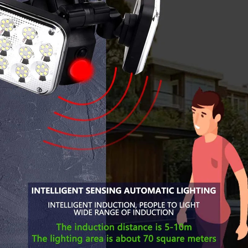 Solar Street Light Motion Detector Waterproof Outside LED Sensor Zpaxo