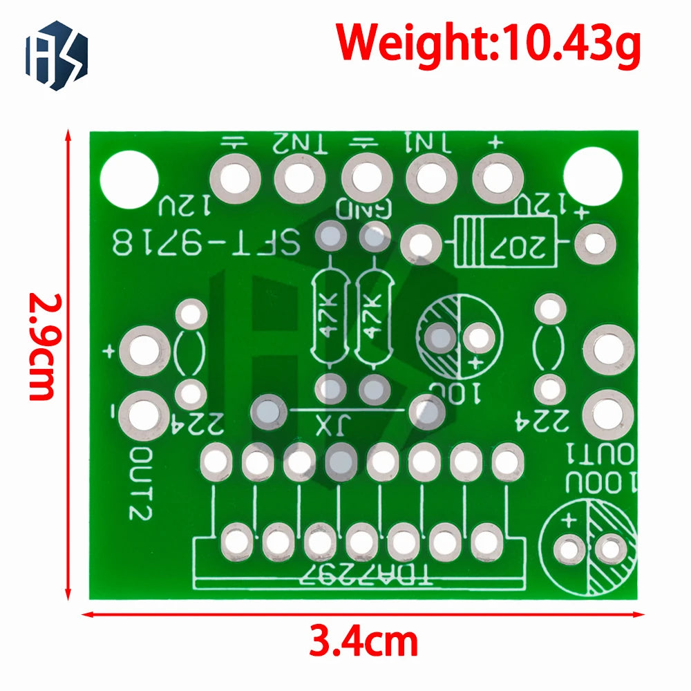 TDA7297 DC12V 2x15W Dual Channel Amplifier Board DIY Audio Amp Parts Zpaxo