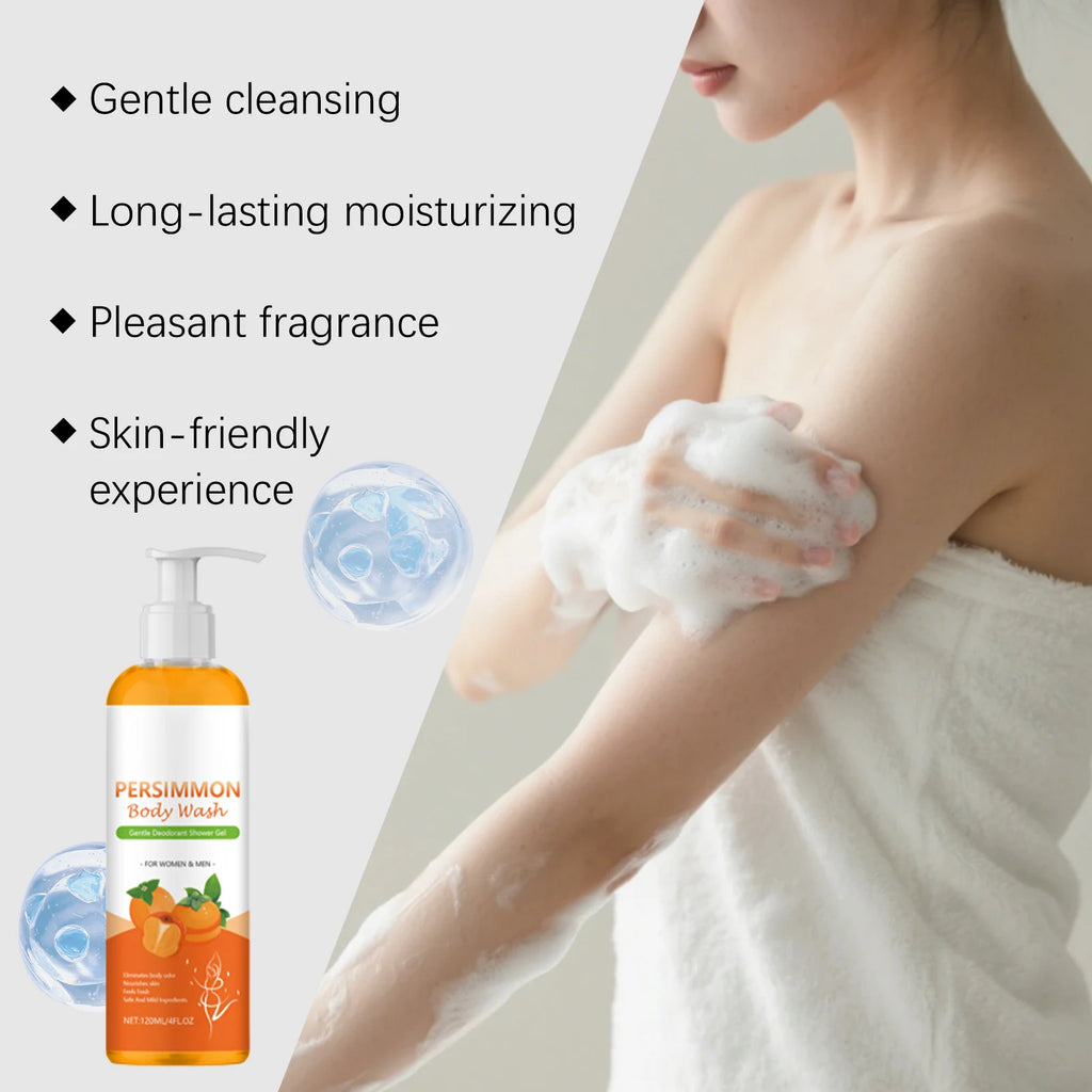 Persimmon Nourish Body Wash – Exfoliating Hydrating Shower Gel Exfoliating Shower Gel Zpaxo