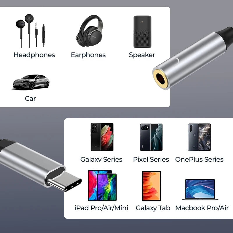 OTG 2 In 1 USB C Splitter to Dual Type USB C to 3.5mm Jack Audio Adapter PD 60W Fast Charger For iPhone 15 Series Huawei Xiaomi Zpaxo