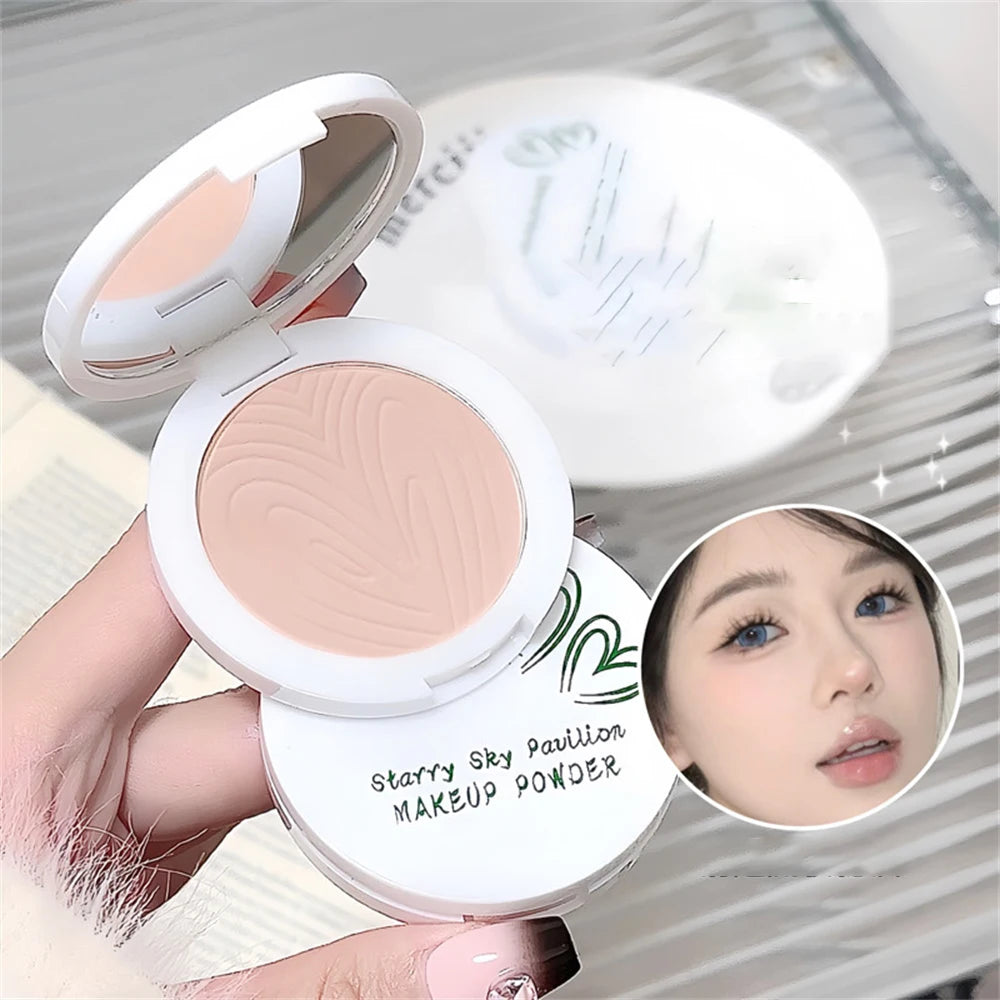Natural Velvet Face Powder Pressed Powder Concealer Foundation Oil Control Setting Waterproof Long Lasting Makeup Dual-Use Zpaxo
