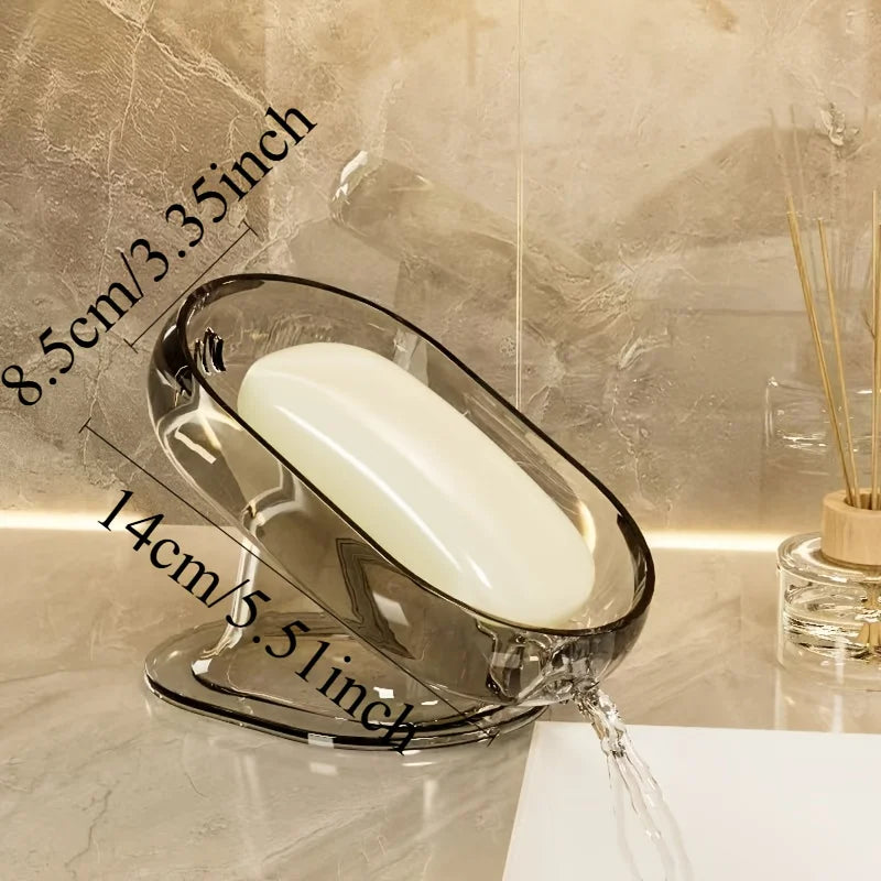 Fashionable Lightweight Soap Dish Durable Plastic Oval Shape Suitable Zpaxo Grey