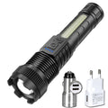 Rechargeable LED Tactical Flashlight – 6 Modes, Zoom, IPX6