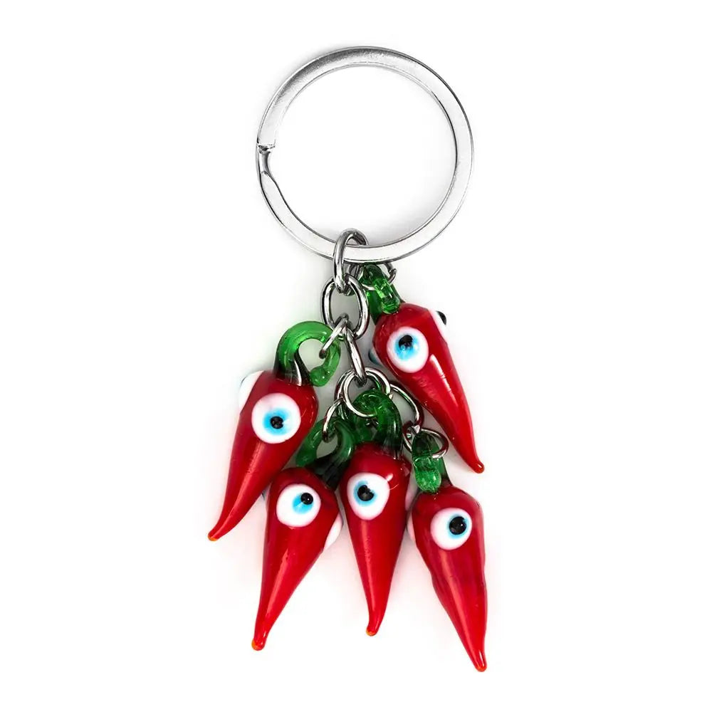 Lucky Eye Red Chilli keychain Exquisitely Crafted Evil Eye keychain Fashion Cartoon School Bag Decor Zpaxo Red