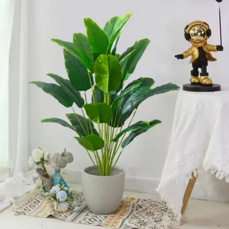 Artificial Plants Large Tropical Palm Tree Fake Banana Plants Leaves Real Touch Plastic Monstera Simulated Plant for Home Zpaxo