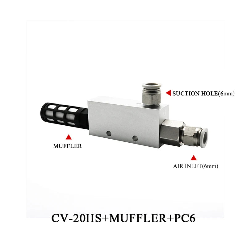 Vacuum Generator Large Flow Valve CV-15/20/25HS Manipulator Suction Cup Negative Pressure Switch Control Pneumatic Accessories Zpaxo CV-20HS-6mm