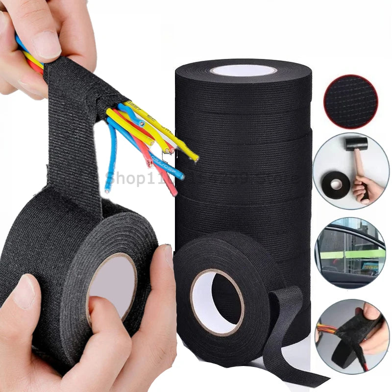 Car Cable Harness Wiring Fabric Loom Electrical Heat Tape Resistant Wiring Bundle Tape Coroplast Adhesive Automotive Cloth Tape Zpaxo