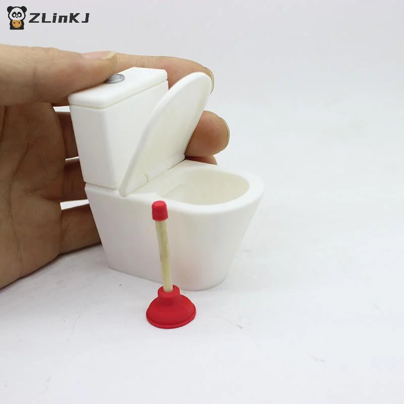 ▶Dollhouse Simulation Toilet Seat Vintage Dollhouse Bathroom White Toilet Doll House Miniature Baby Pretend Toy Doll Accessories Zpaxo