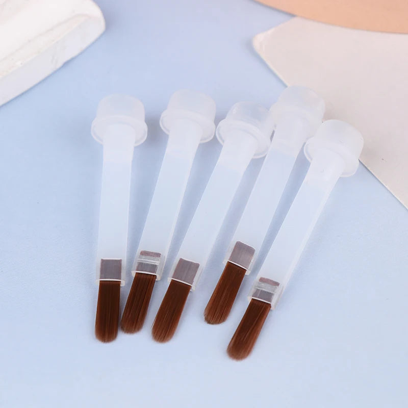 5 10 Disposable Nail Polish Brush Bottle Replacement Brown Hair Art