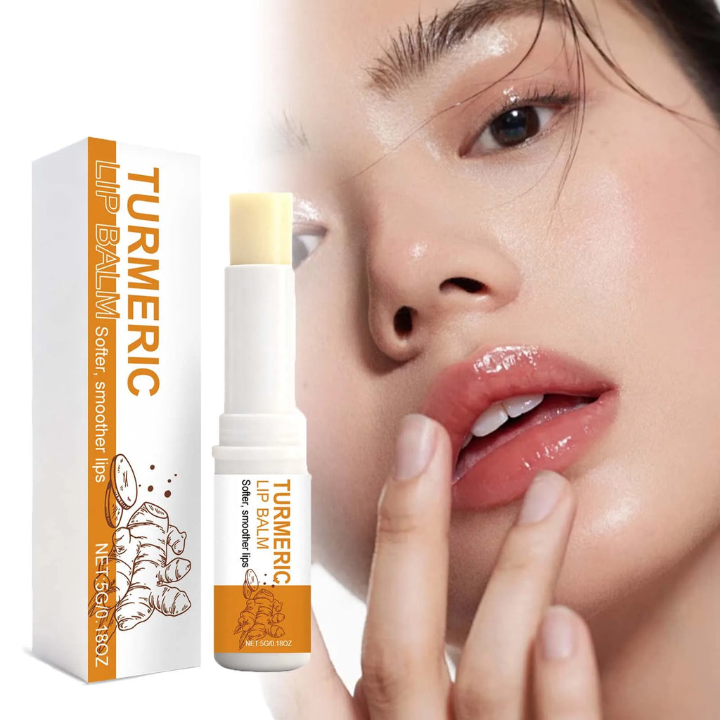 Turmeric Lip Balm Moisturizer Anti-Cracking Remove Dark Lightening Melanin Lip Gloss Exfoliating Soothing Hydrating Lip Stick Zpaxo