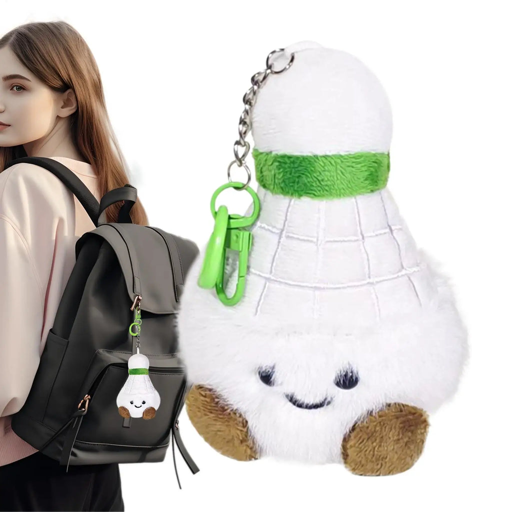 Cute Plush Keychain Cute Badminton Plush Stuffed Keychain Novelty Small Key Chain Soft Cartoon Bag Charm For Backpack Wallet Zpaxo