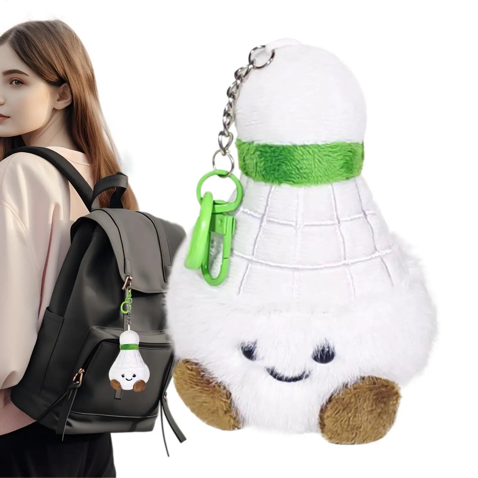 Cute Plush Keychain Cute Badminton Plush Stuffed Keychain Novelty Small Key Chain Soft Cartoon Bag Charm For Backpack Wallet Zpaxo