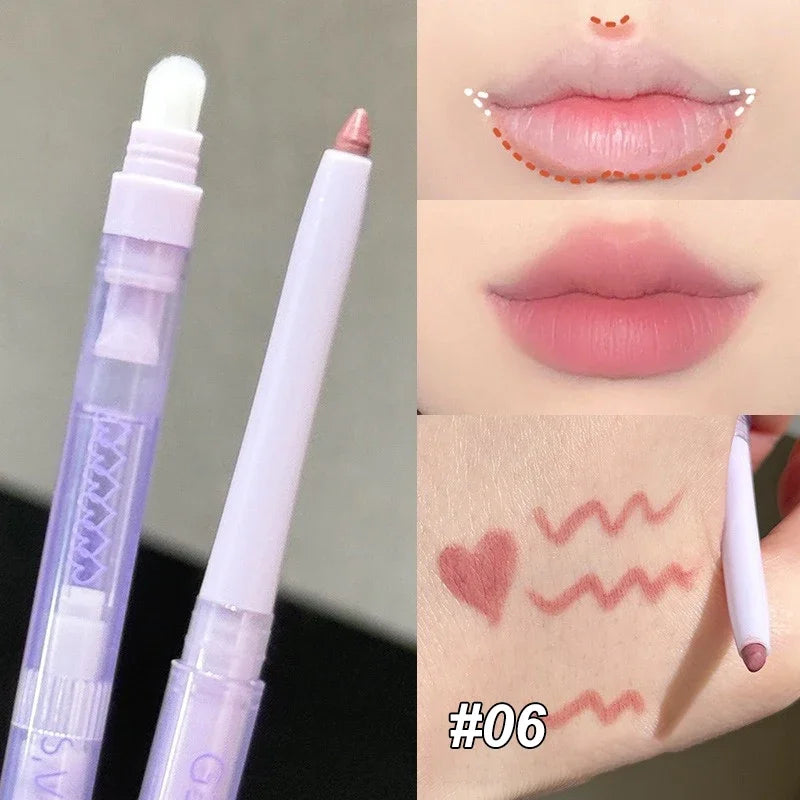 8 Colors Double Headed Lip Liner Waterproof Matte Lipstick Pencil Zpaxo 06