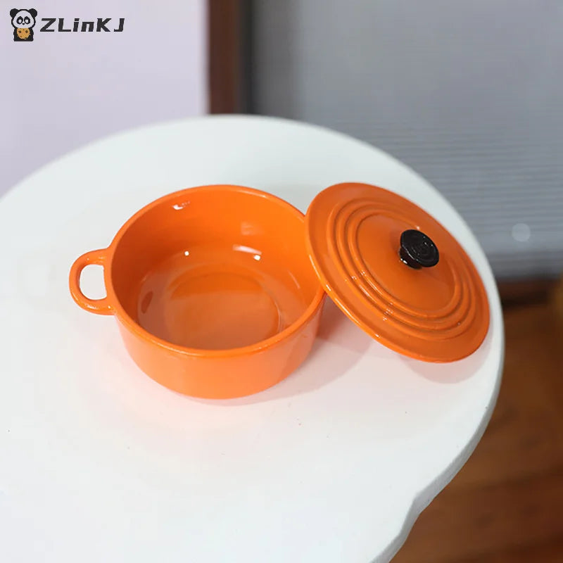 ▶1PCS Mini Pot Boiler Pan With Lid Kettle Dollhouse Miniature Cooking Ware Play Kitchen Toy Doll House Accessories Zpaxo