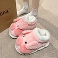 SHAJI Women Cute Cartoon Pig Plush Slippers Autumn Winter Thick Sole Zpaxo Pink 40-41