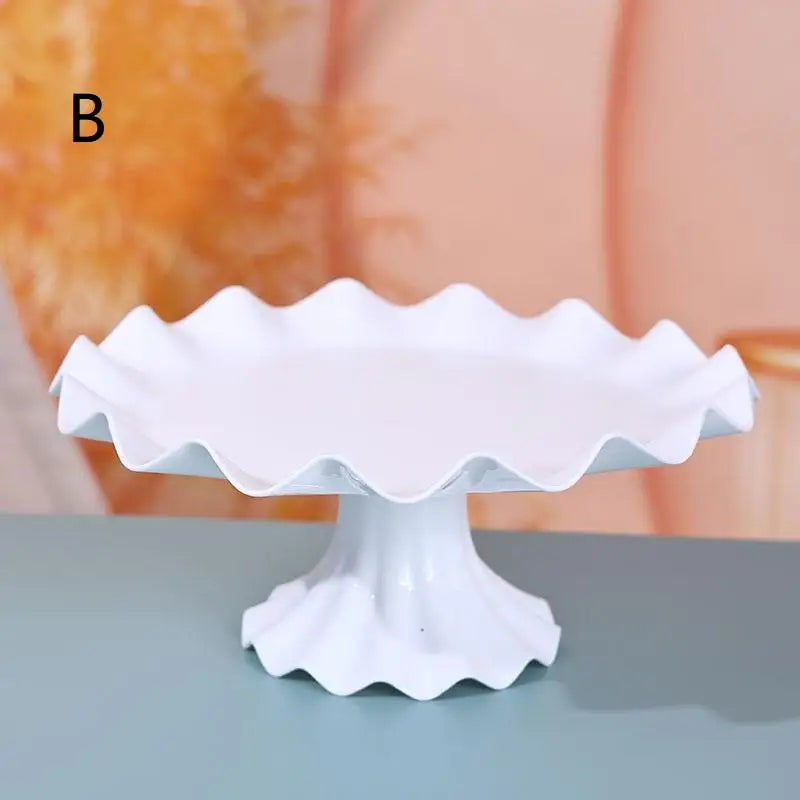 Plastic Cake Stand Display Rack Wedding Decoration Birthday Cake Tray Dessert Cake Tools Desktop Tray For Wedding Birthday Zpaxo B White