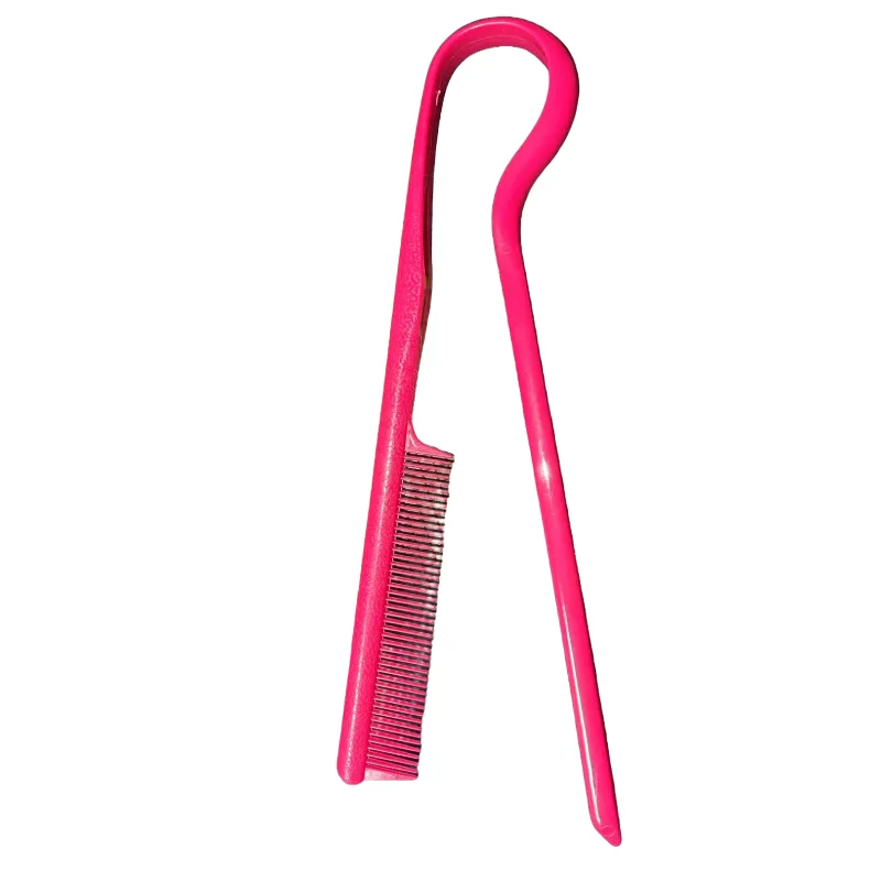 V-Shape Hair Styling Comb Straightening Splint Comb - The Ultimate Hair Tool for a Sleek Look Zpaxo Rose red