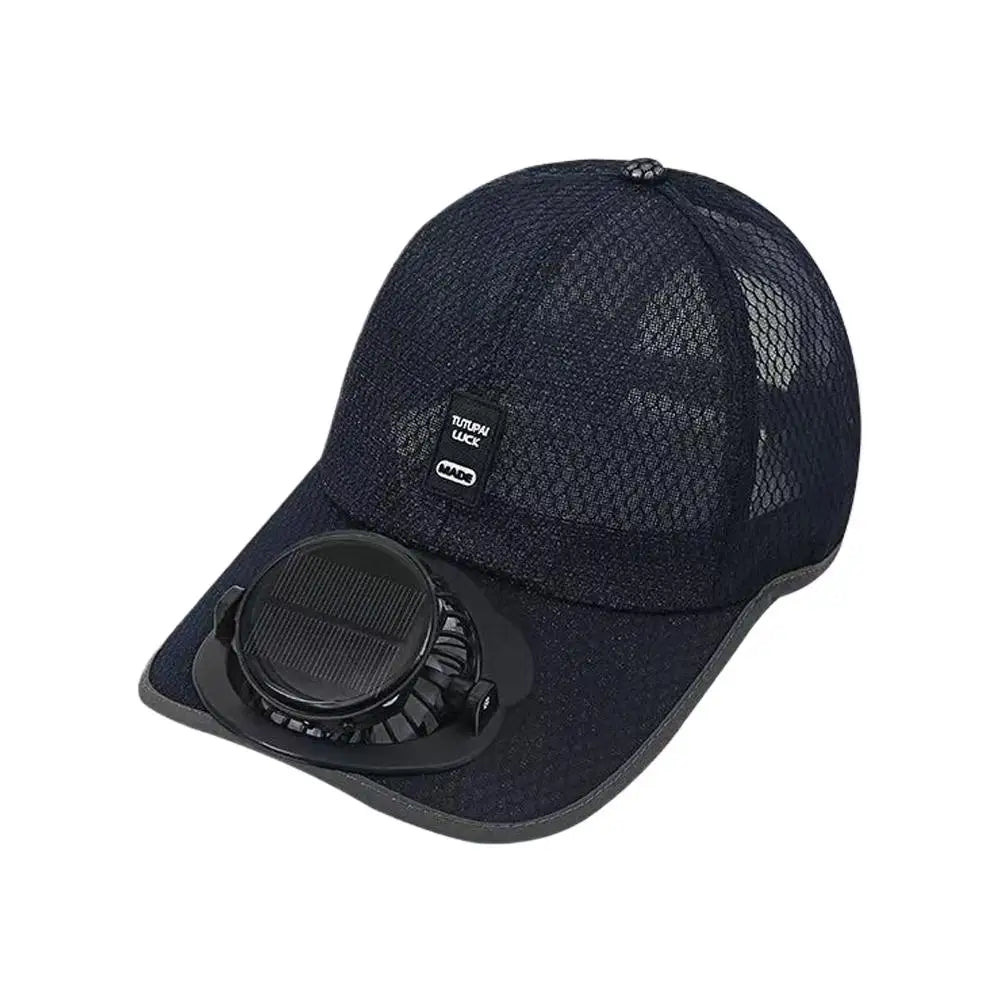 2026 Solar USB Dual Power Fan Baseball Cap Breathable Mesh Sun Protection Cooling Hat for Summer Outdoor Sports Zpaxo E