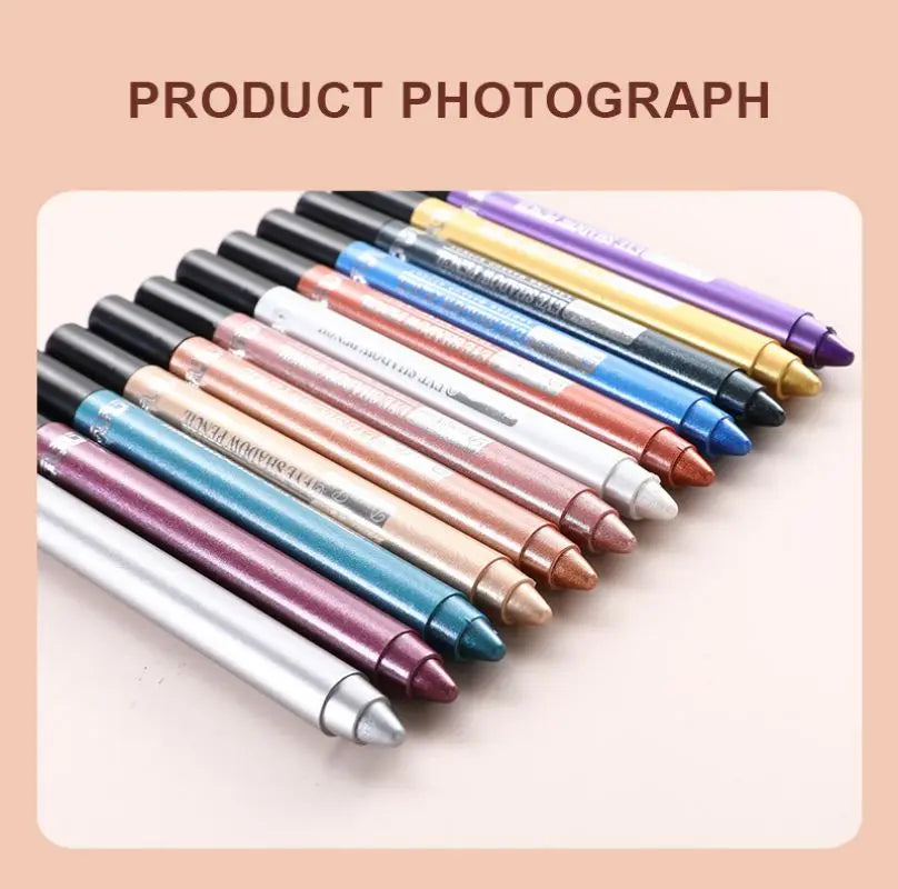 Eyeshadow Pen, Eyeliner Pen, Eyeshadow Stick, Eyeshadow Pen for Lower Eyelid, Pearlescent Eyeshadow Pen with Sharpener, Foaming Pen, Single-Color Eyeshadow Pen, Pearlescent Lower Eyelid Eyeshadow, Highlighter, Smudge-Proof Zpaxo