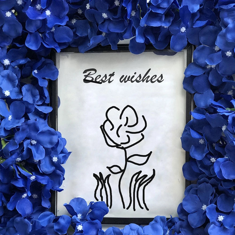5Pcs Artificial Hydrangea With Stem Blue Faux Hydrangea Bouque Flower for Wedding Party Home Decoration Valentine Day Zpaxo
