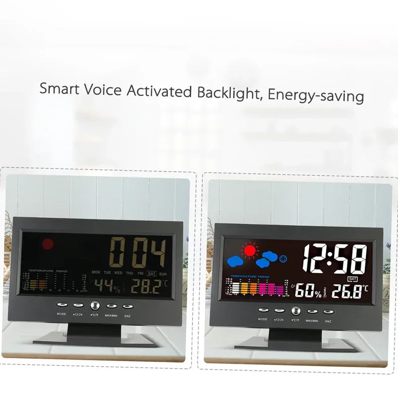 Multifunctional Digital Weather Clock Home Thermometer Hygrometer