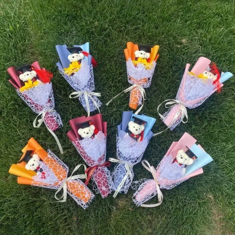 Graduation Flower Bouquets with Toy Bear Bouquets for Student Teacher Graduation Zpaxo