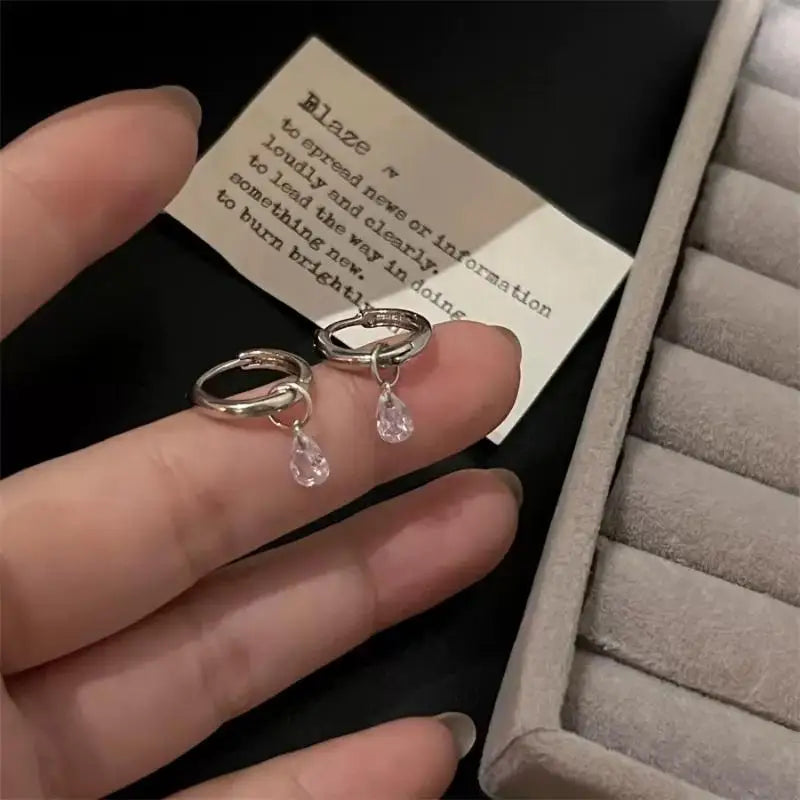 Sophisticated Droplet Zircon Earring Pendants Simple Chic Women's Ear Zpaxo