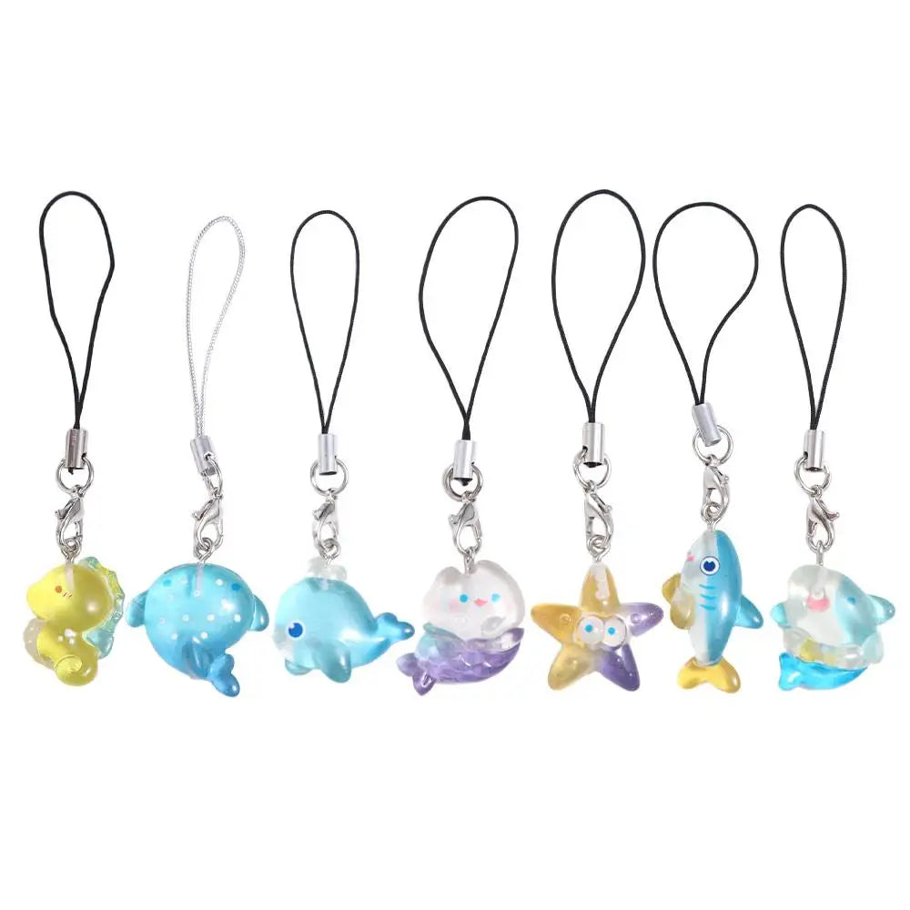 Fashion Lanyard Fish Phone Chain Sea Creature Keychain Hanging Rope Zpaxo