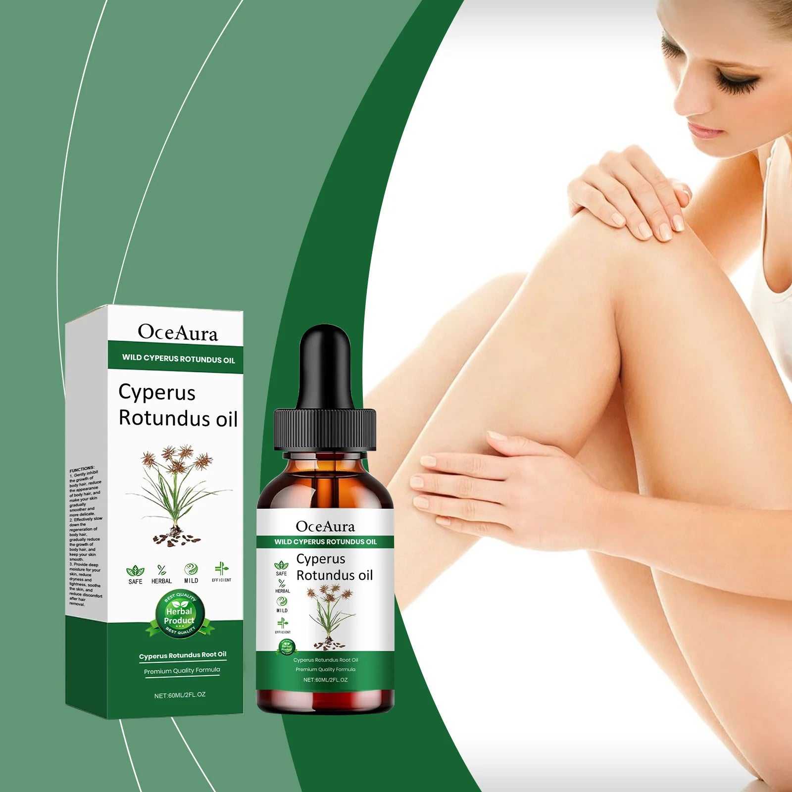 Cyperus Rotundus Hair Removal Care Oil Cyperus Rotundus Plant Oil Body Moisturizing Nourishing Hair Removal Care Oil 60ml Zpaxo