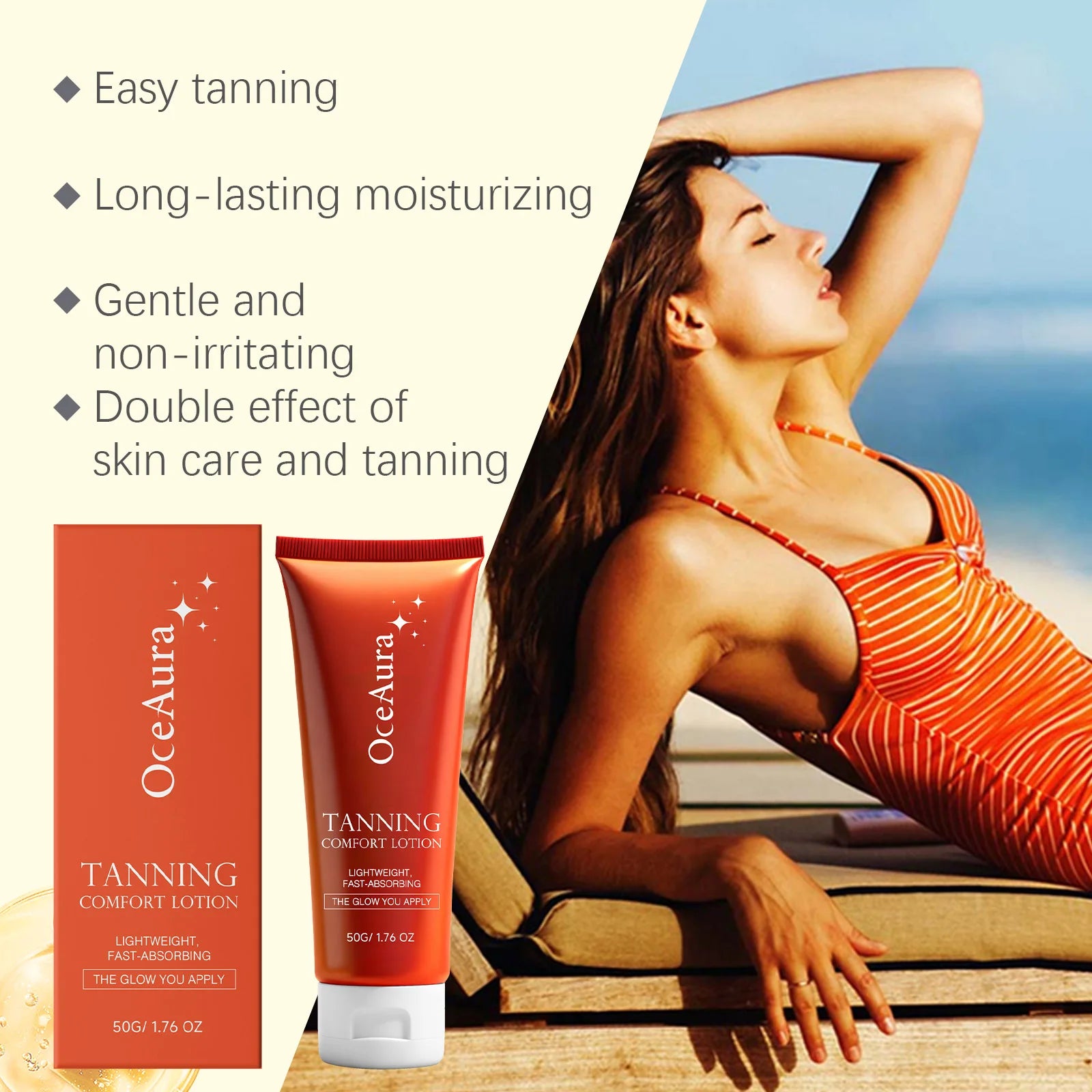 Nourishing Body Lotion Self Tanner Natural Glow Hydrating Sun Kissed Fast Drying Streak Free Long Lasting Moisturizing 50ml DHA Zpaxo