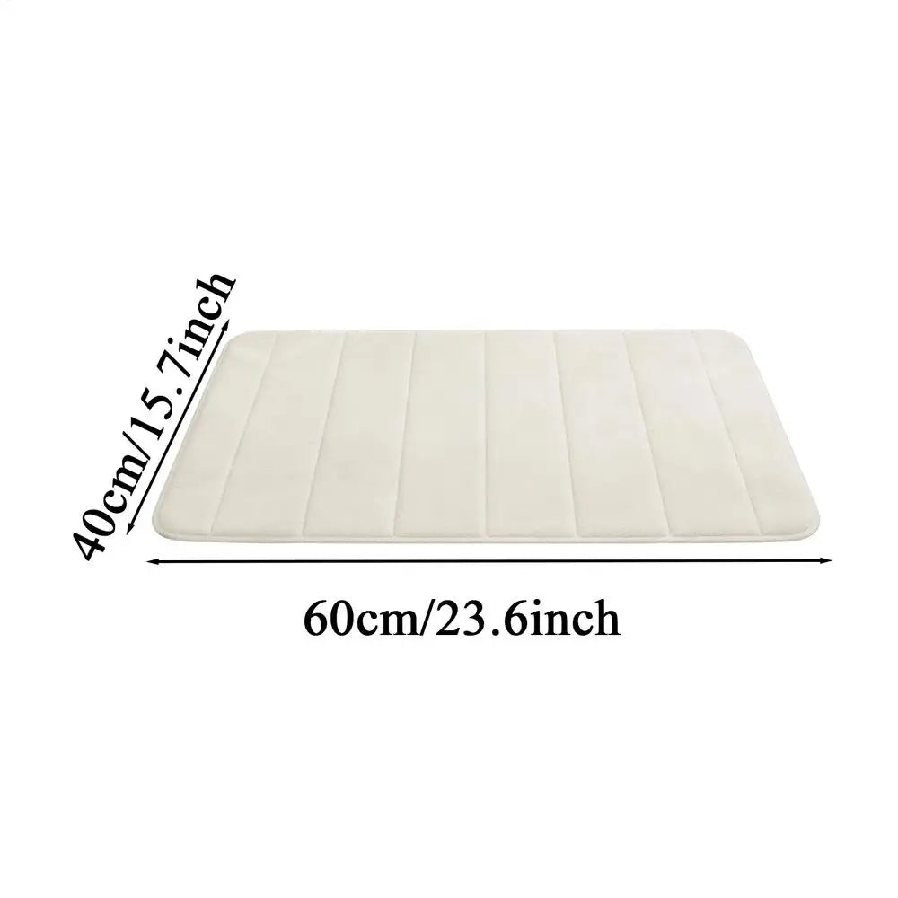 Coral Fleece Bath Mat Absorbent Non-slip Bathtub Rug Quick Dry Home