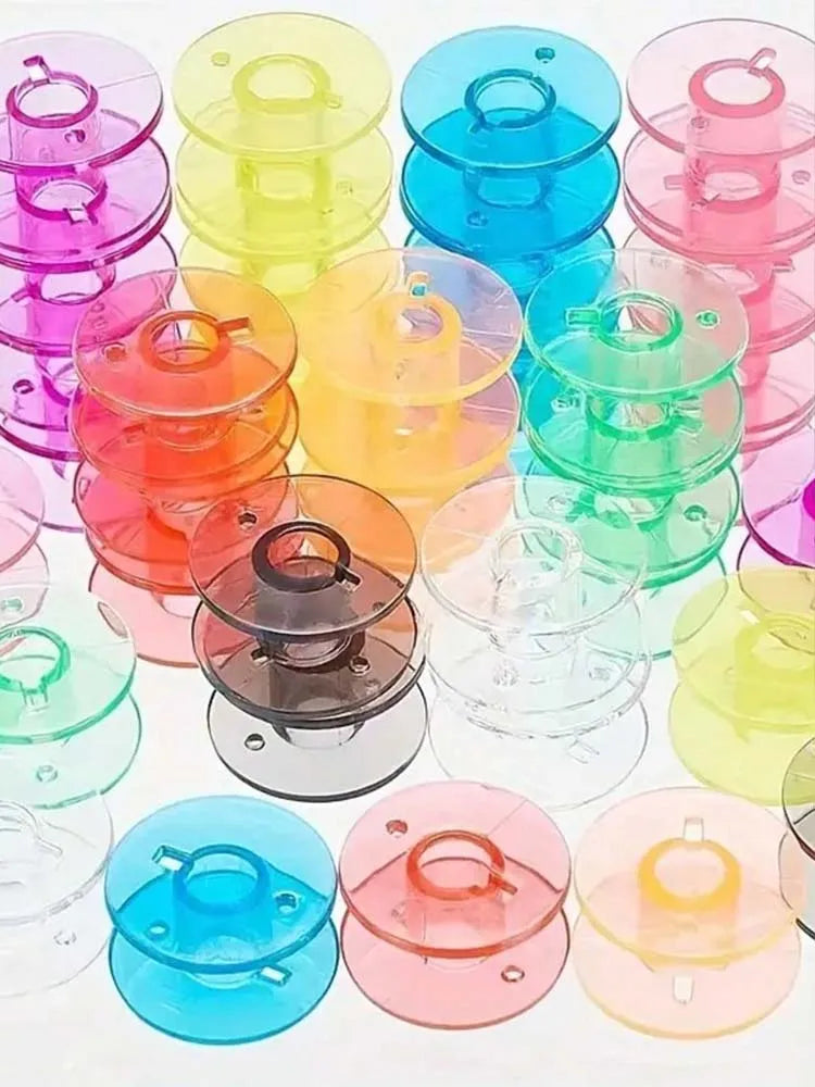 50 PCS/Lot Plastic Transparent Colorful Sewing Machine Spools Home Sewing Tool Empty Spool Bobbins Sewing Machines Accessories Zpaxo mixed 50pcs