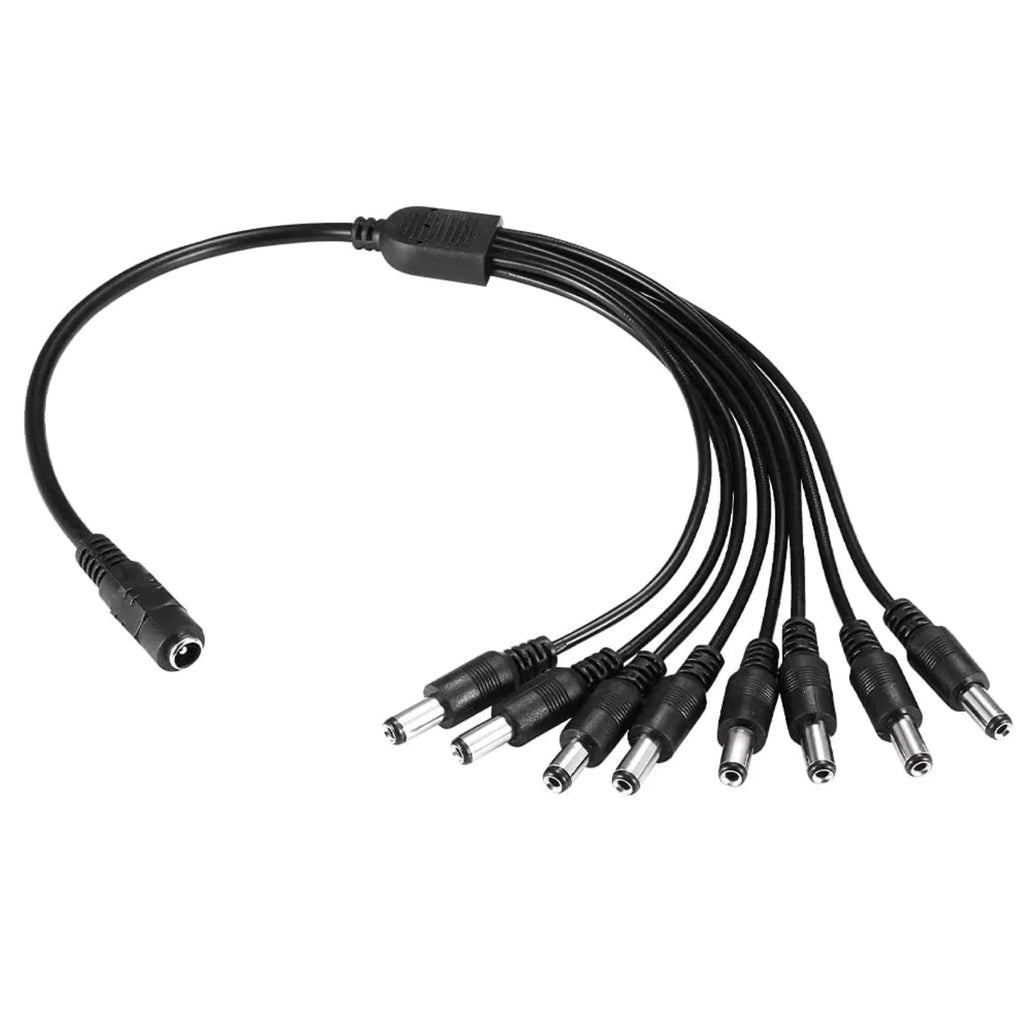 12V DC Power Splitter Plug 1 Female 8 Male Supply Adapter Y Cable