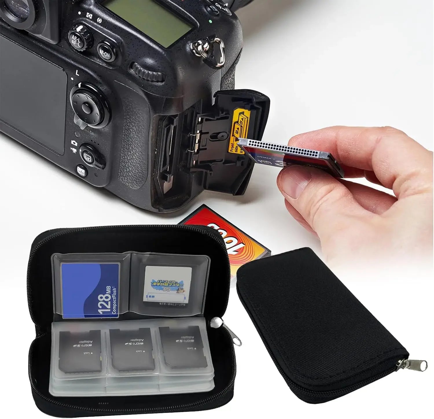 1 Game Memory Card Storage Bag Carrying Case Holder CF SD Micro SDHC Zpaxo