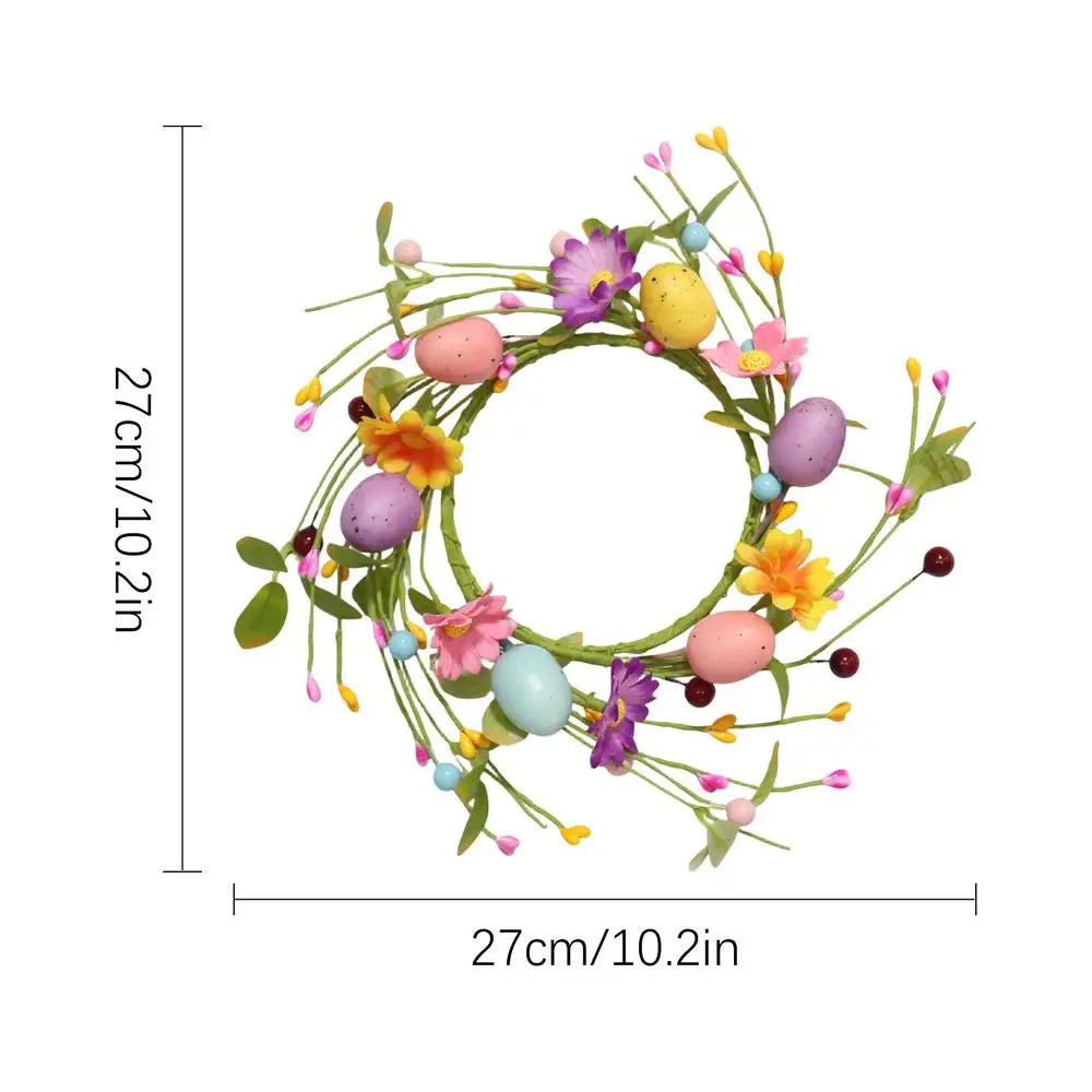 Easter Candle Rings Egg Floral Holder Garland Artificial Spring