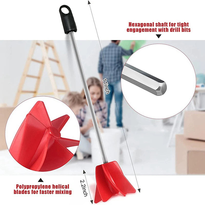 Hex Shaft Plaster Paint Mixing Paddle Electric Drill Mortar Tool Mud Zpaxo onesize