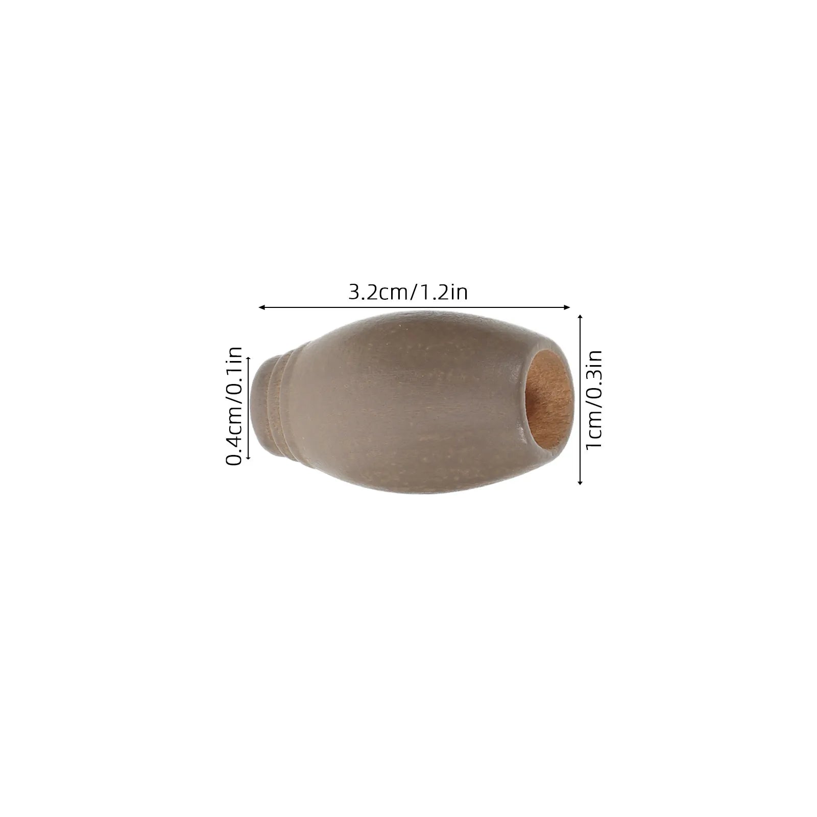 Wooden Blind Cord Knobs Olive Shaped Lightweight Hollow Drawstring