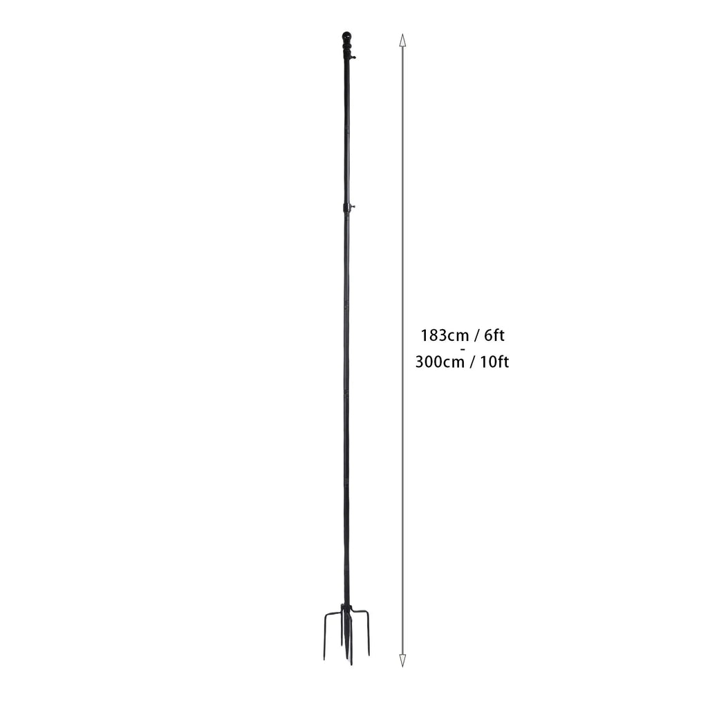 10 FT Ground Garden Flag Pole Thickened Stainless Steel Flagpole Outdoor Flag Pole Tool with 5 Prong Base for Yard Garden Zpaxo